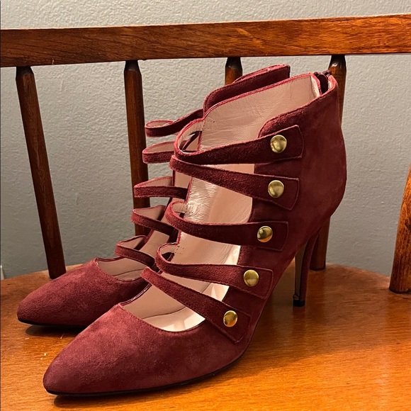 kate spade Shoes - Kate Spade Vero Cuoio burgundy suede ankle-strap High Heel Pumps Size 7